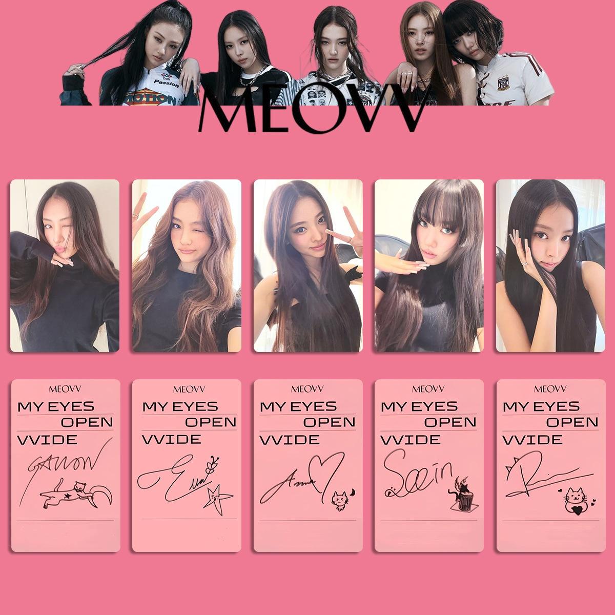 KPOP MEOVV 1st Album MY EYES OPEN LOMO Card VVIDE KTOWN 4USpecial Card GRIL Card GAWON ANNA ELLA SOOIN HD Photo Fans Gift Card (as the picture,5.4x8.6cm)