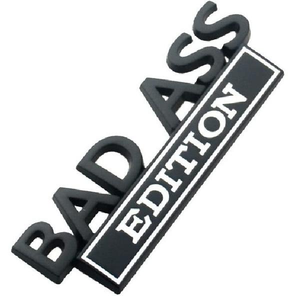2pcs Bad Ass Edition Metal Emblem Car Badges Badass 3D Sticker Decal Black White