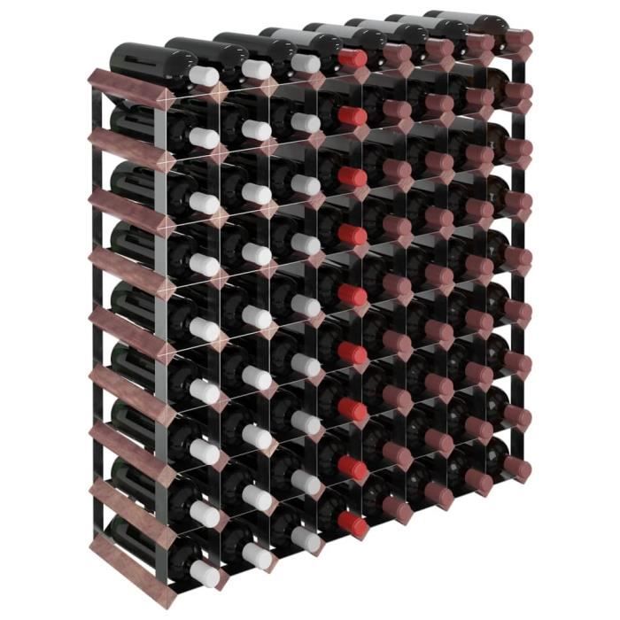 VidaXL Casier à bouteilles pour 72 bouteilles Marron Bois pin solide 340894