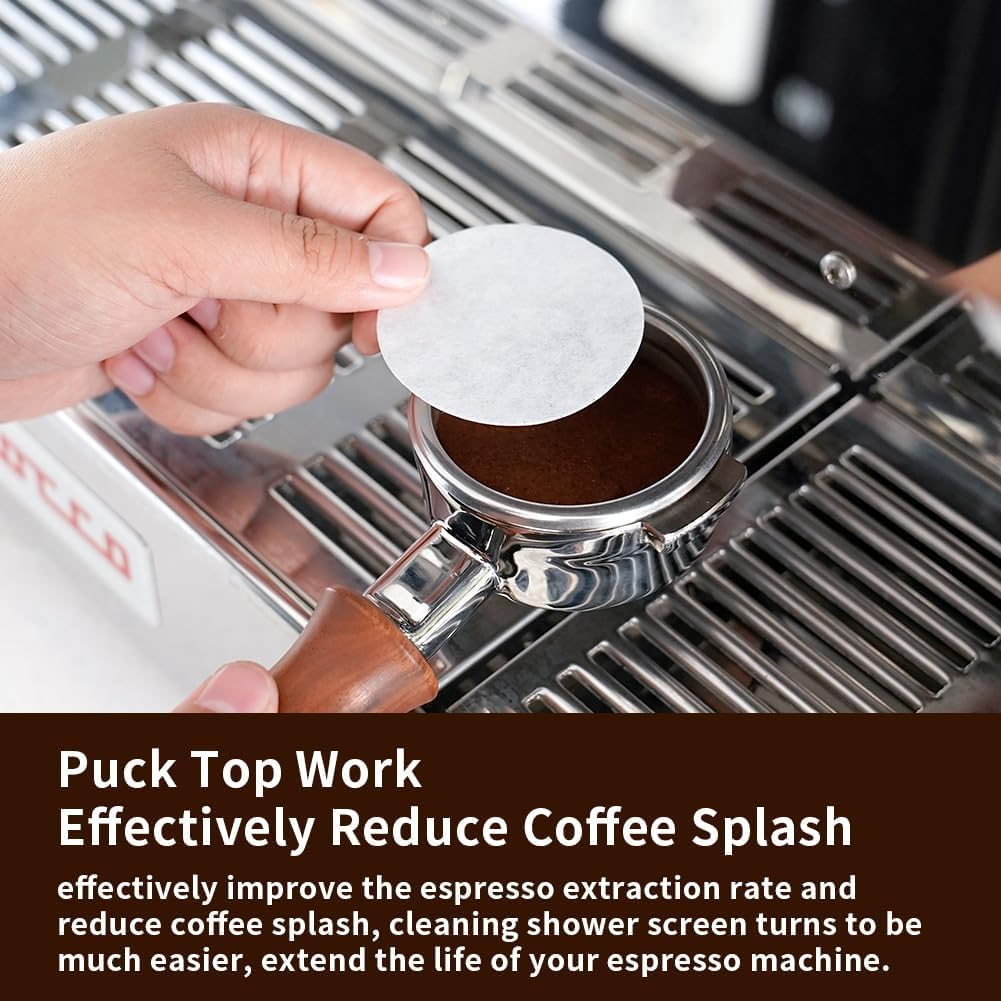 Watchget kaffepapirfilter rund espressopakke skjermerstatningspapir 53 mm engangs kaffe-espressomaskin kompatibel med Moka Pot 100 ark