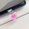 Candy Color Love Heart Shaped Phone Dust Plug Phone For Type-C Phone Accessories Heart Shaped Phone Dust Plug Pendant