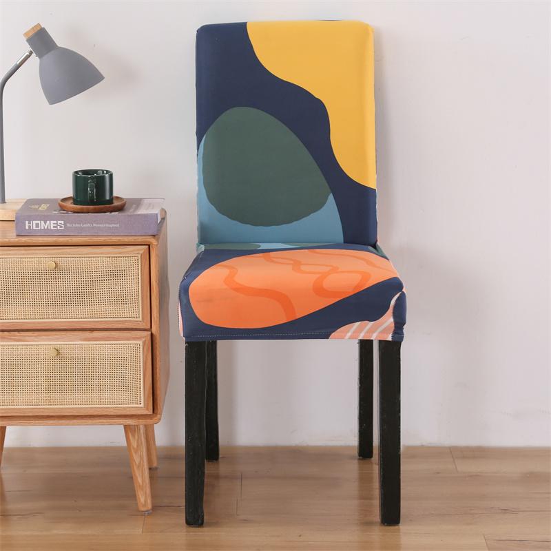 1PC Geometric Chair Cover for Dining Room Elastic Universal Seat Slipcovers for Kitchen Wedding Banquet Housse De Chaise