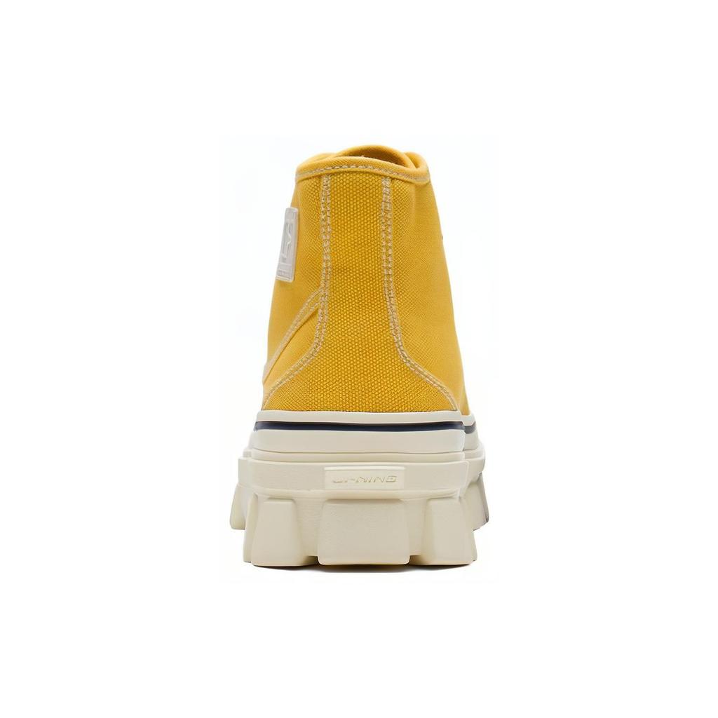 Li Ning CF Tracing Slip Resistant Abrasion Resistant Support High top Sports Casual Shoes Unisex Yellow AGCS206-7