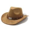 Suede Men'S And Women'S Woolen Denim Jazz Felt Hat, Crimped Top Hat, Tibetan Sunshade And Sun Protection Hat
