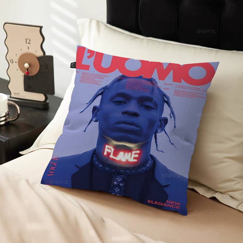Hip Hop Singer T-Travis S-Scott Pillow Gifts Home Office Furnishings Bedroom Sofa Car Cushion Cover case 45x45cm