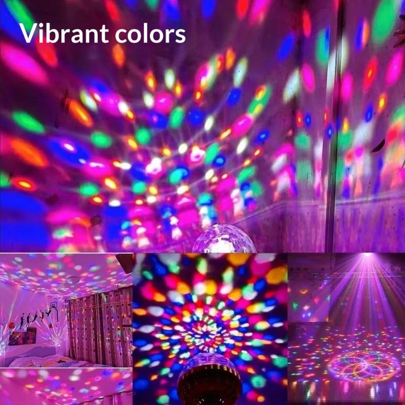 RGB Stage Magic Ball Light 360° Full Rotation Color Changing USB Plug for Bar Club DJ Show Anniversary Party Decor