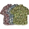 Export Japan Men and Women COUPLE'S Retro Print Summer Short Sleeve Shirt Hawaiian Hong Kong Style Casual Pure Cotton Shirts