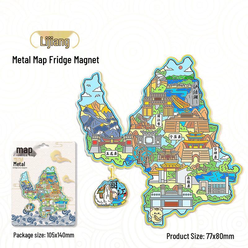 3D China Karte Anhänger Kühlschrankmagnet – Stadt Touristen Souvenir & Kulturelle Dekoration