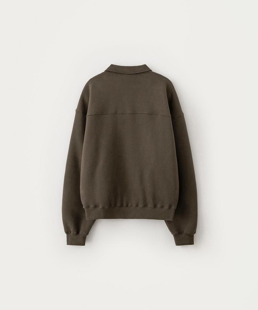 Sseomweeobeoteo Square Logo Half Zip-Up Sweatshirt - Brown