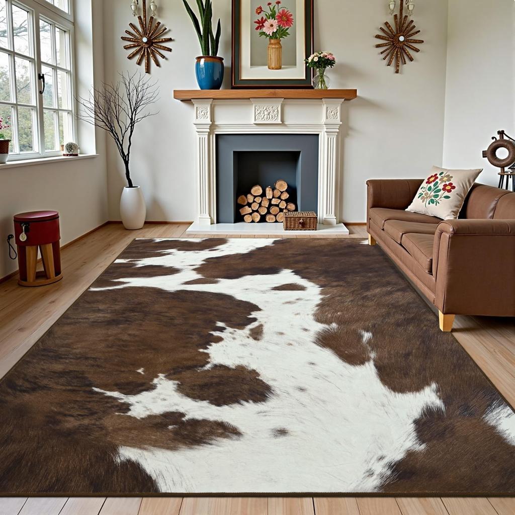 Teppich mit Tigerstreifen-Tierprint-Thema, rutschfeste Matte mit Wildleder-Design für Wohnzimmer & Schlafzimmer, kräftiger exotischer dekorativer Teppich