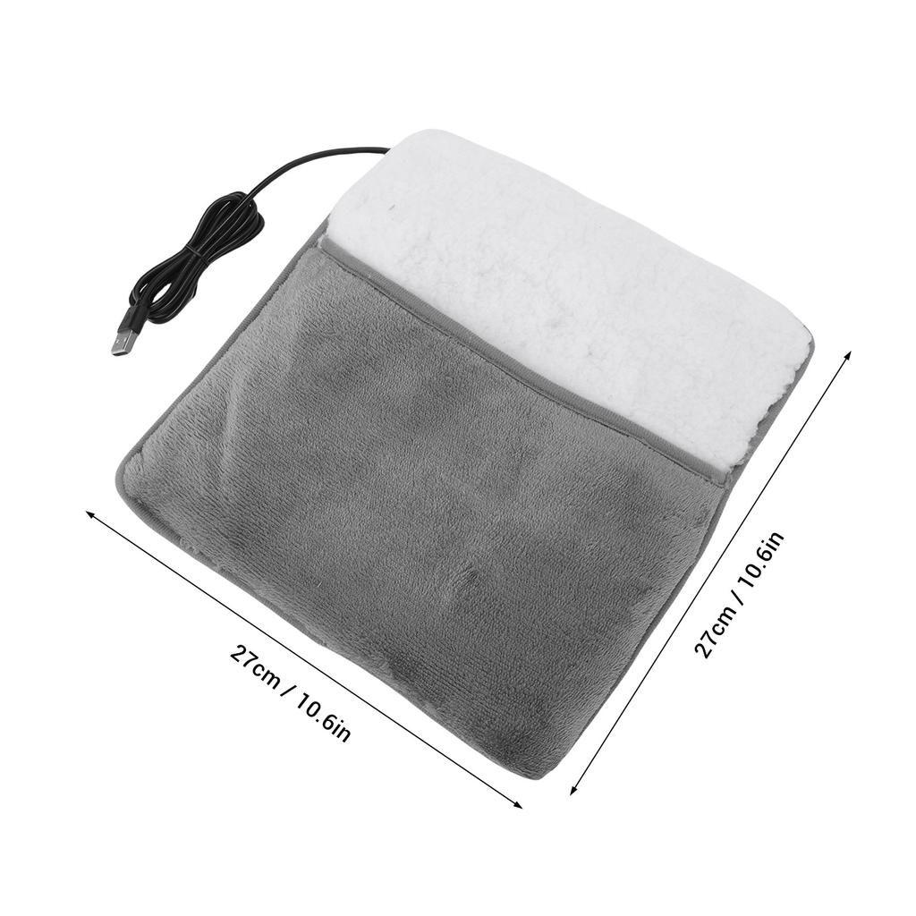 Electric Heated Foot Warmer USB Powered Soft Fleece Foot Heating Pad Waterless for Abdomen Waist Hands