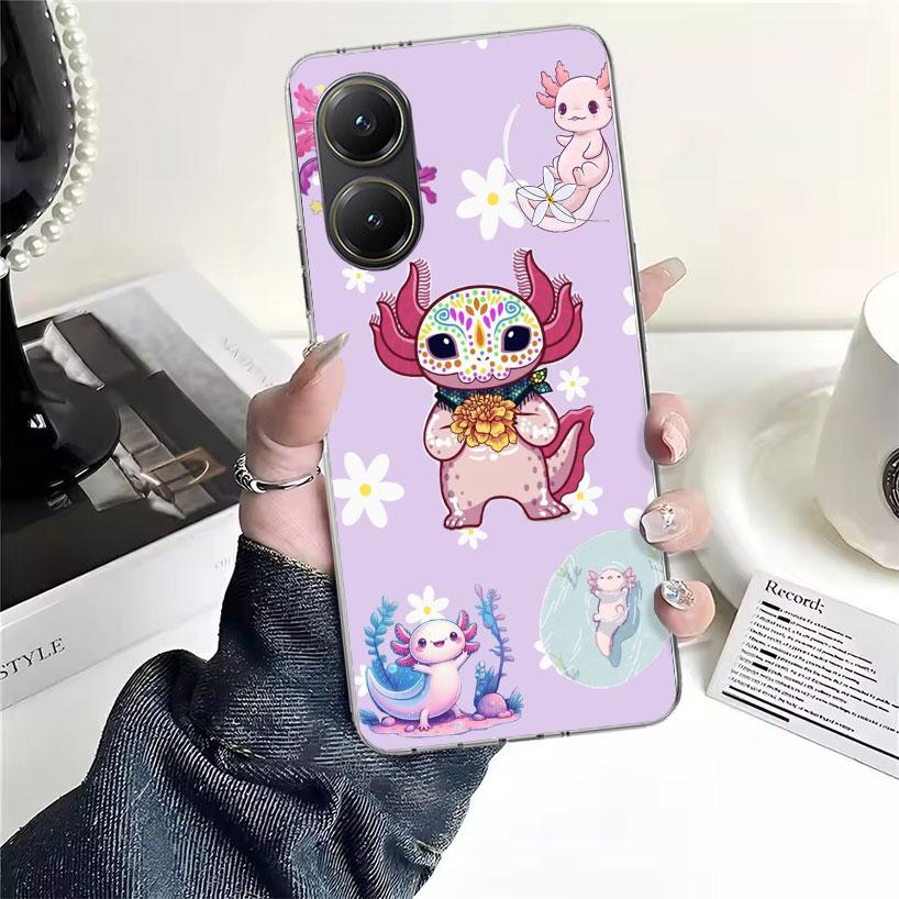 Cute Axolotl Kawaii Soft Phone Case For Xiaomi Redmi 15C 15 13C 13 Poco X5 X6 X7 F7 Ultra M7 12C 12 10 10C 9C 9A 9T 9 Fundas Poc