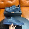 Mens Genuine Leather Slip-On Casual Sneakers With Elastic Band Comfortable Breathable Low-Top Flat Shoes