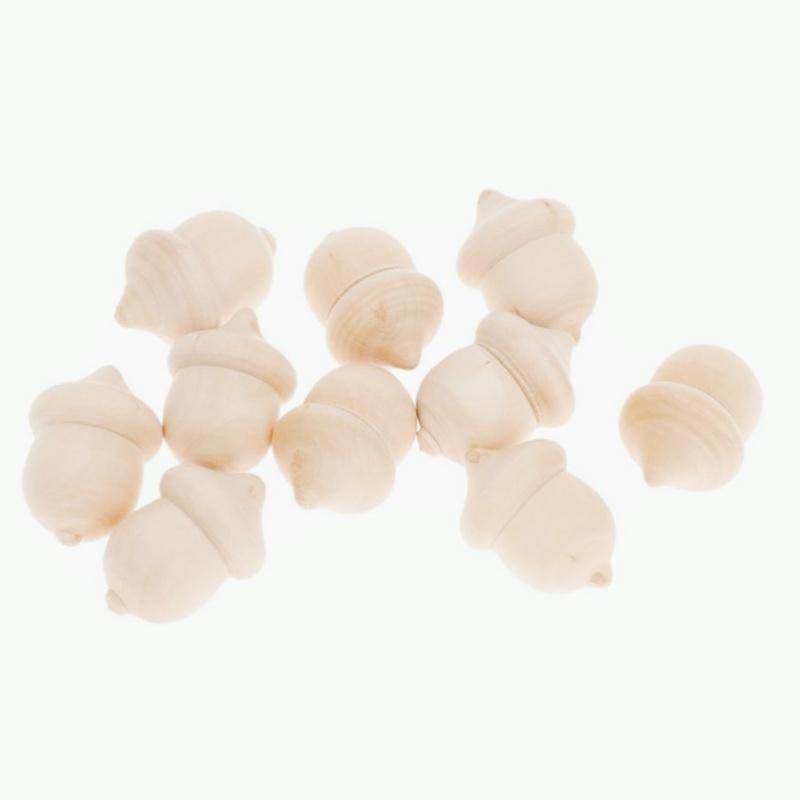 

10pcs Unfinished Wooden Acorns Blank Wood Craft Decoration Christmas Acorns Ornaments for Crafts Wedding Home Vase Filler Decor