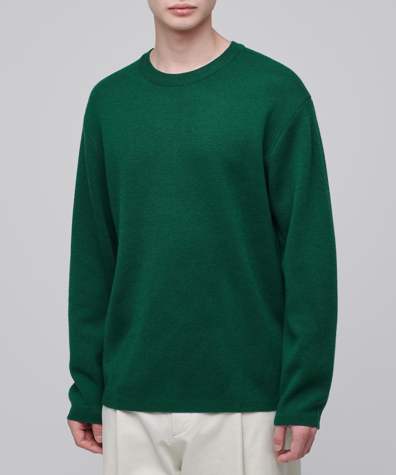 Musinsa Standard Minimal Crew Neck Knit [Jolly Green] Jolly Green/2Xl