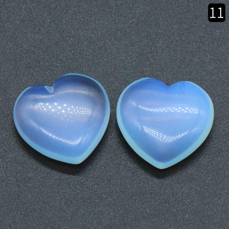 1117-25mm Natural Crystal Stone Heart Ornament, No Hole, Small Nugget Shape