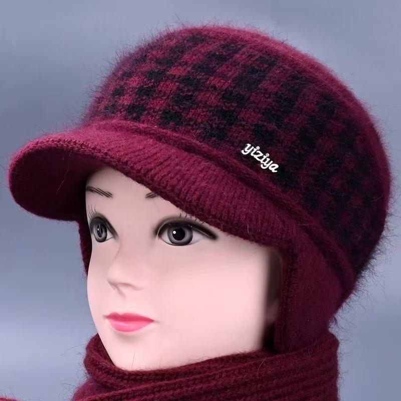 Hat Winter Lady Fleece Warm Knitted Wool Hat Old Hat Fleece Ear Protector