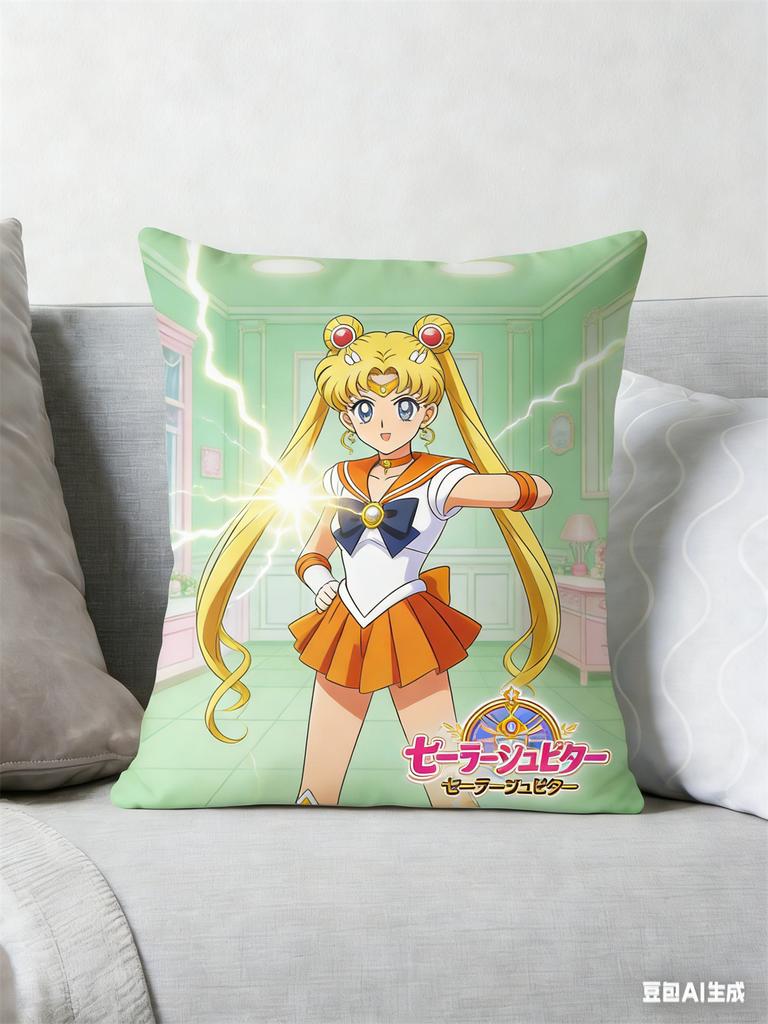Sailor Moon Pillow Anime Fan Favorite Inner Senshi Print Decorative Pillow for Fans Magical Girl Home Decor and Anime Enthusia