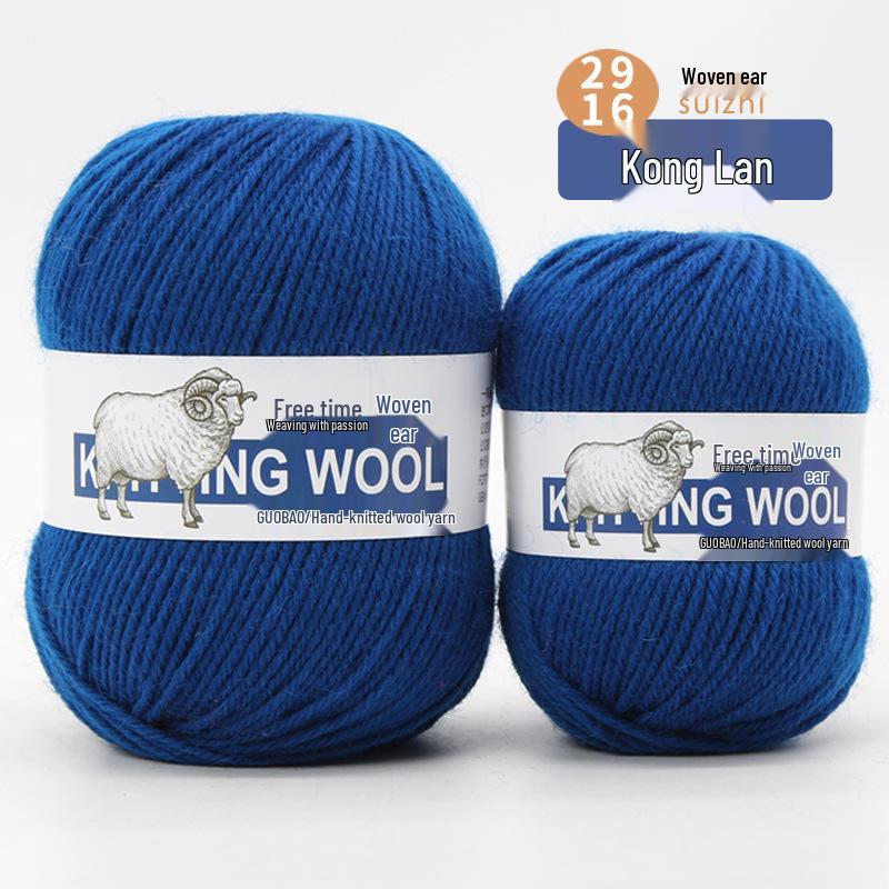 Wool Yarn Hand-Knitted Sweater Scarf Hat - Pure Color Four-Strand Yarn Ball