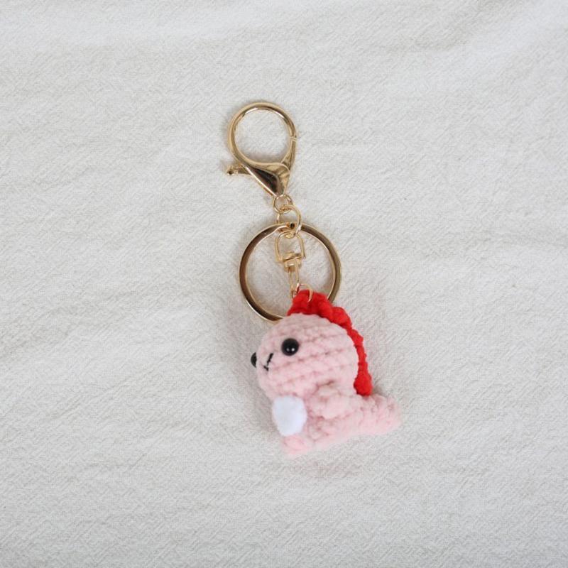 Mini Animal Doll Series Crochet Keychain Knitted Small Rabbit Doll Keyrings Mini Puppy Cute Keychain Custom Accessory