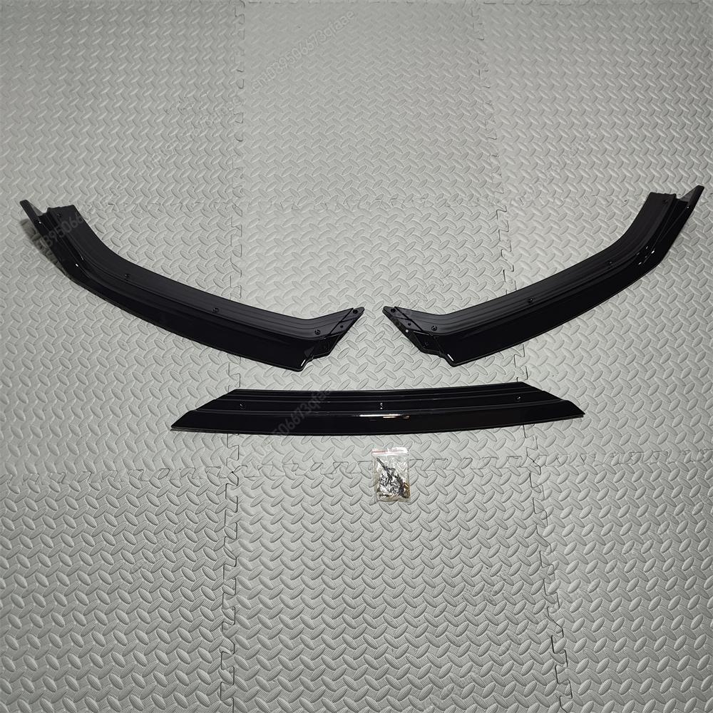 3Pcs For VW Polo MK5 6R TSI TDI Standard Pre‑Facelift 2014-2017 Car Front Bumper Splitter Lip Gloss Black Spoiler Bodykit Tuning