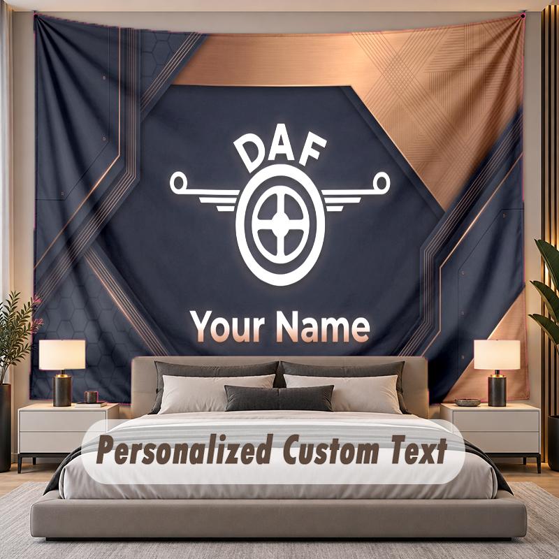 Custom Name Text Tapestry DAF Personalized Polyester Wall Tapestry For Bedroom And Room