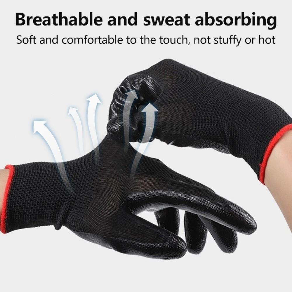 Beschichtete Nylon-PU-Arbeitshandschuhe Rutschfeste Sicherheitshandschuhe Neue Arbeitsfäustlinge