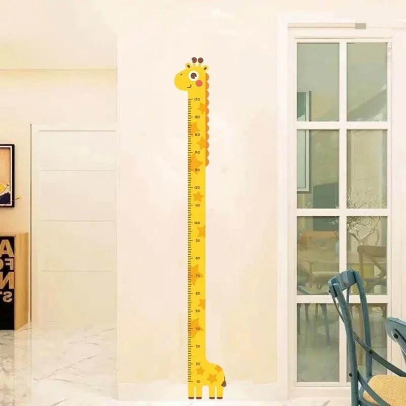Adorable Cartoon Animal Height Measuring Ruler Sticker Dinosaur Giraffe Design Room Kindergarten Wall Decor Removable