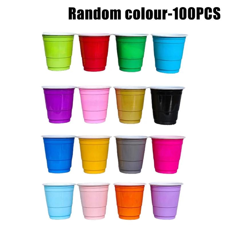 2OZ Plastic Cups Disposable Plastic Cups Mini Multicolor Party Cups BBQ Cups Christmas Party Tasting Cups Camping Picnic Cups