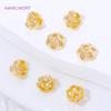 5/10/15Pcs 18K Gold Plated Brass Bead Caps For Jewelry Making,Flower Bead Caps For Bracelet,Caps For Beads,DIY Jewelry Materials