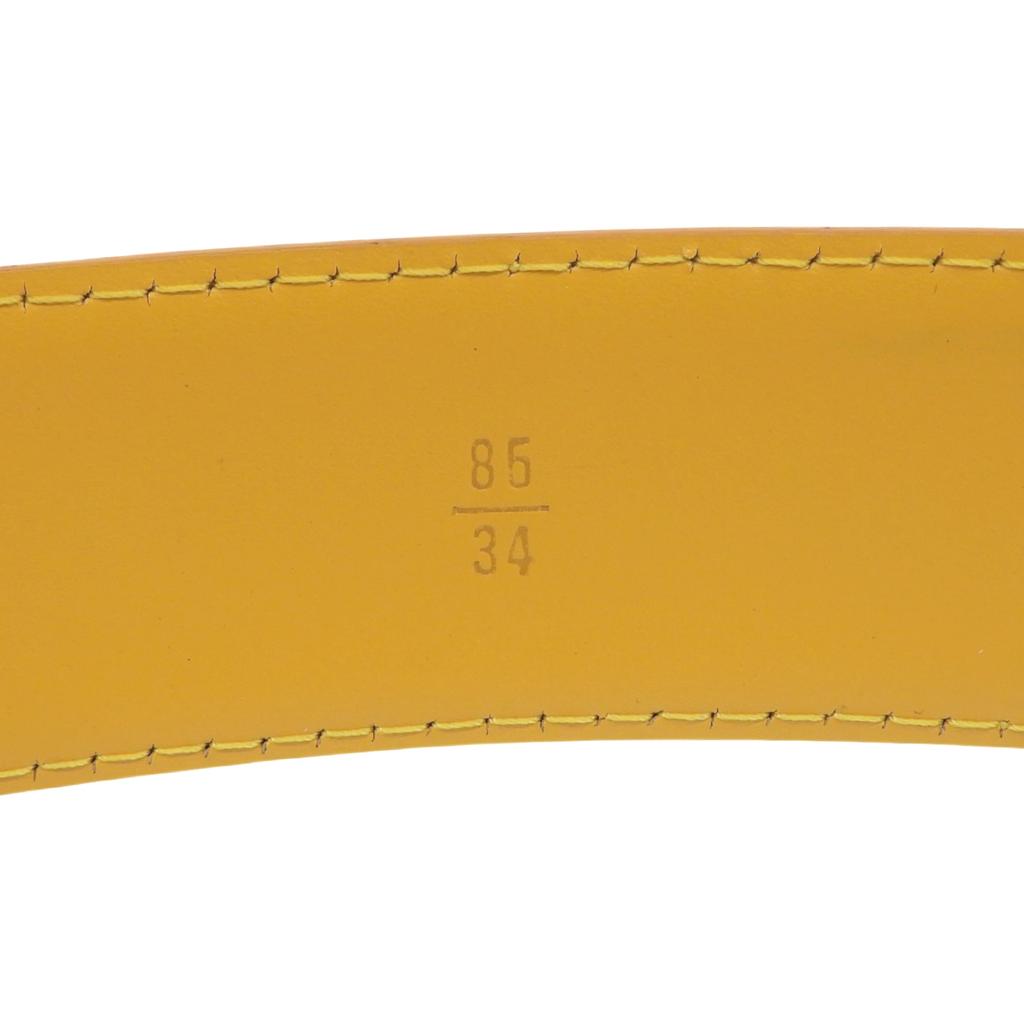 Great LOUIS VUITTON Belt Saintur Yellow Epi Leather Mens R10051 Used