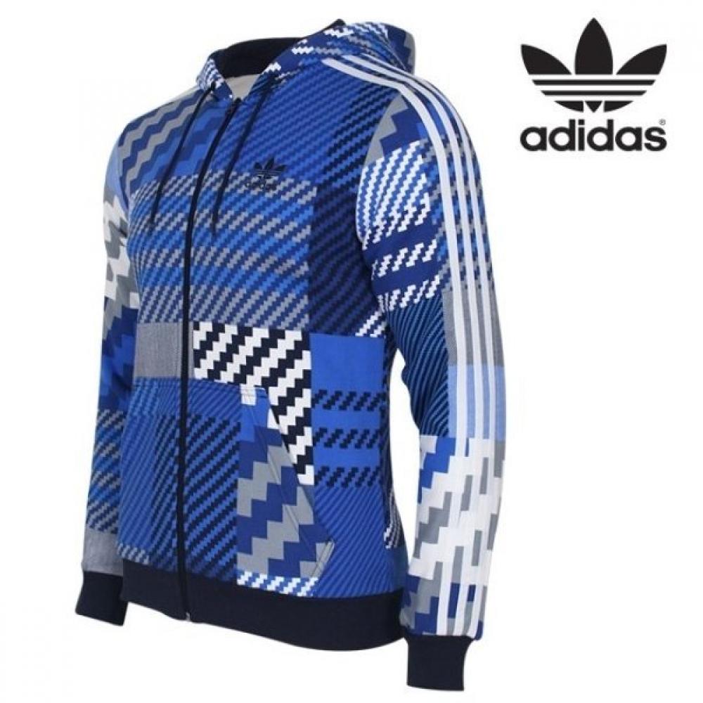 

Adidas Originals Men s ES Full Zip Hoodie AOP Zip Up Jacket AY8285