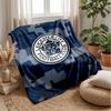 Leicester City Football Print Flannel Blanket, Soft Warm Lightweight Throw Blanket for Sofa Bed Camping
