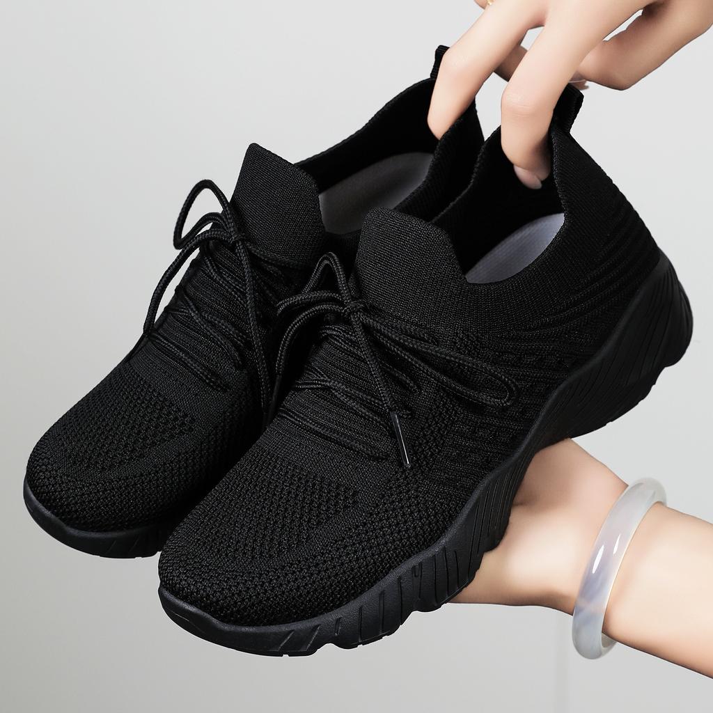 Plus Size Shoes for Women 36-41 Spring Autumn 2026 Women Mesh Breathable Comfortable Non-slip Platform Wedges Flats Sneakers