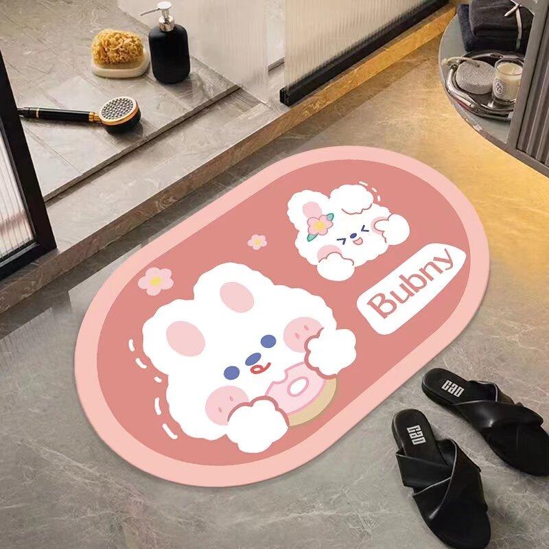 Diatom mud bathroom floor mat non-slip absorbent quick-drying foot mat indoor bathroom toilet door carpet