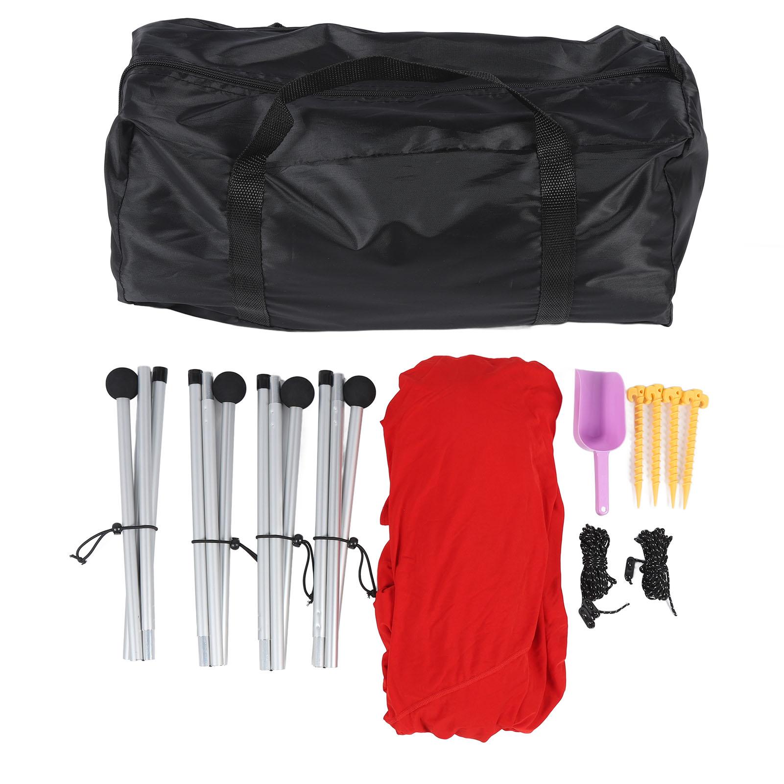 

Пляжная палатка, солнцезащитный тент UPF50, выдвижной тент для пляжа с 4 алюминиевыми стойками для кемпинга Red