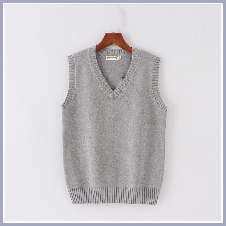 Gilet a Maglia Senza Maniche Donna Uomo Scollo a V Preppy Studenti Ragazzi Ragazze Classico Primaverile Maglione Lavorato a Maglia Moda Coreana Gilet Retrò