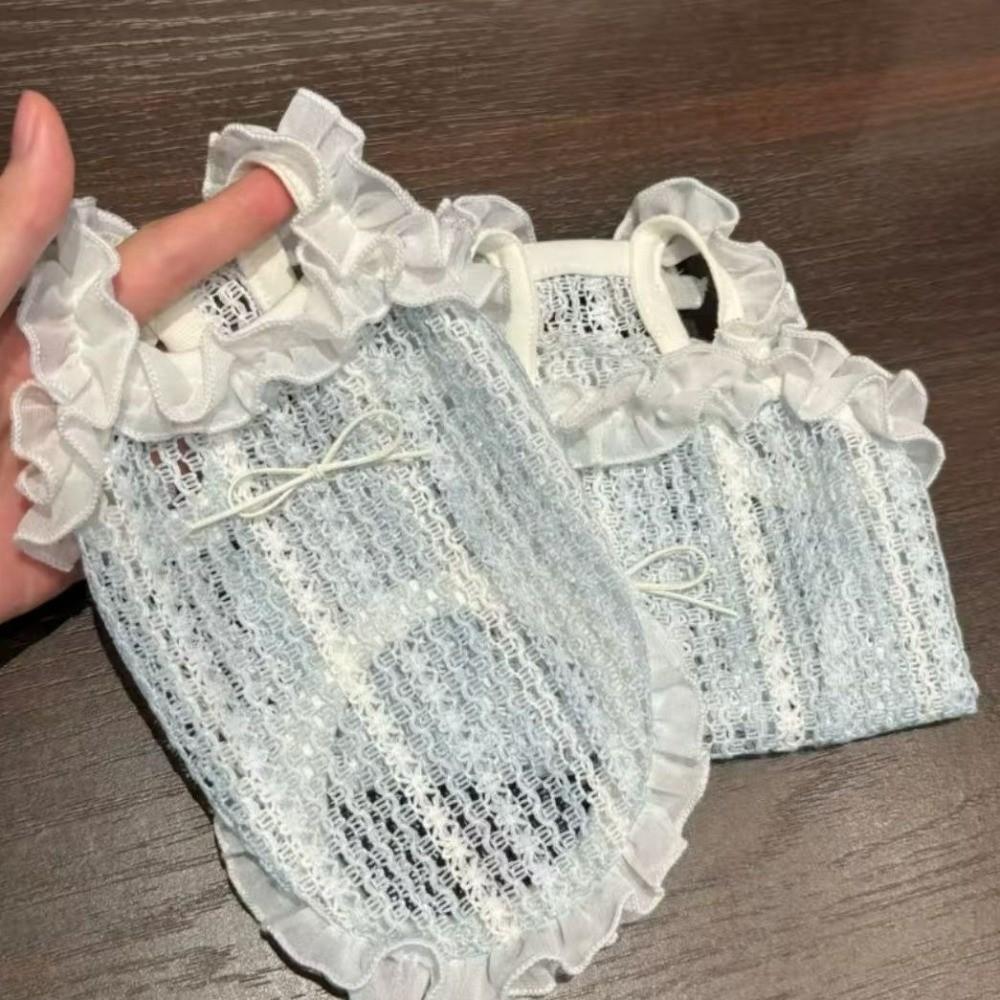 Thin Fabric Pet Mesh Vest Bow Design Pet Princess Dress Dog Two Leg Hoodie  Outdoor Walking