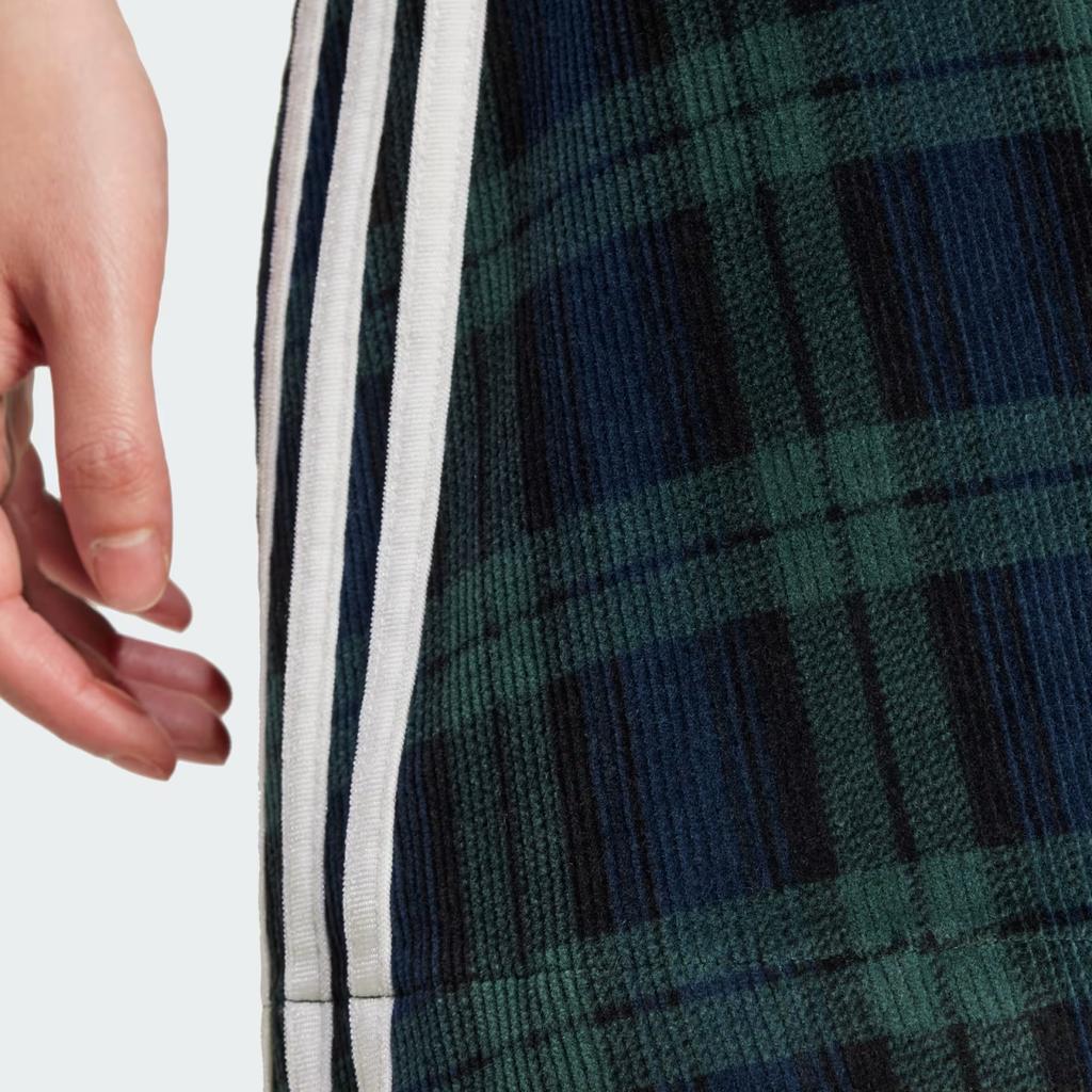 Adidas Originals Spódnica Sztruksowa w Kratę Spódnice Damskie Ciemnozielona IX1038