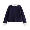 INMAN Women's French Style Lace-Spliced Knit Cardigan
