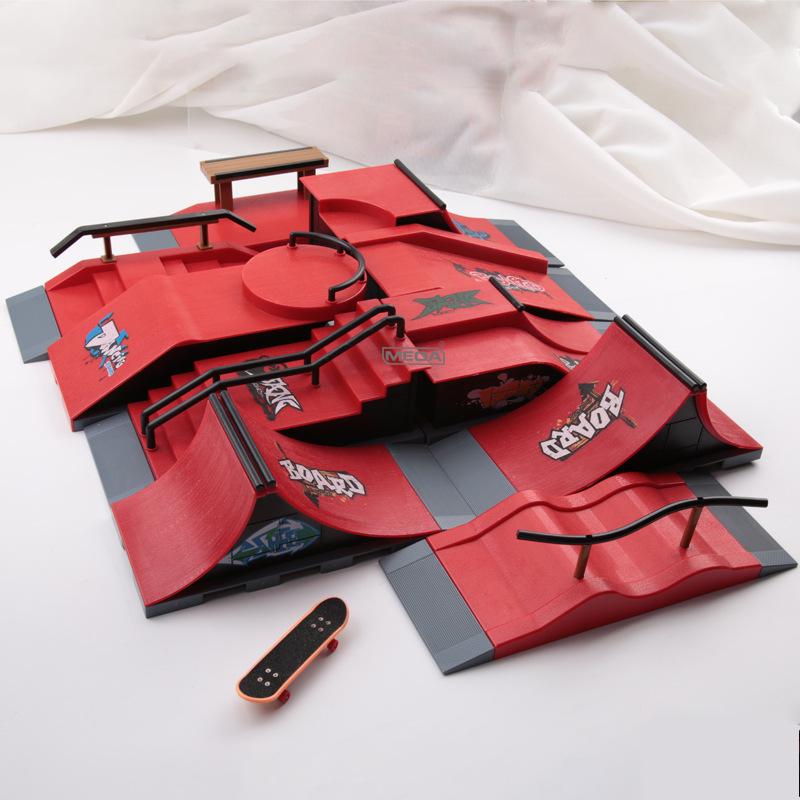 Finger Skateboard Indoor Sports Model - Creative Novelty Scene Props Assembly Toy.