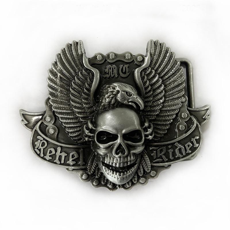 Hebilla de Cinturón Occidental de Águila Calavera, Moderna Lisa de 3,8 cm para Jóvenes