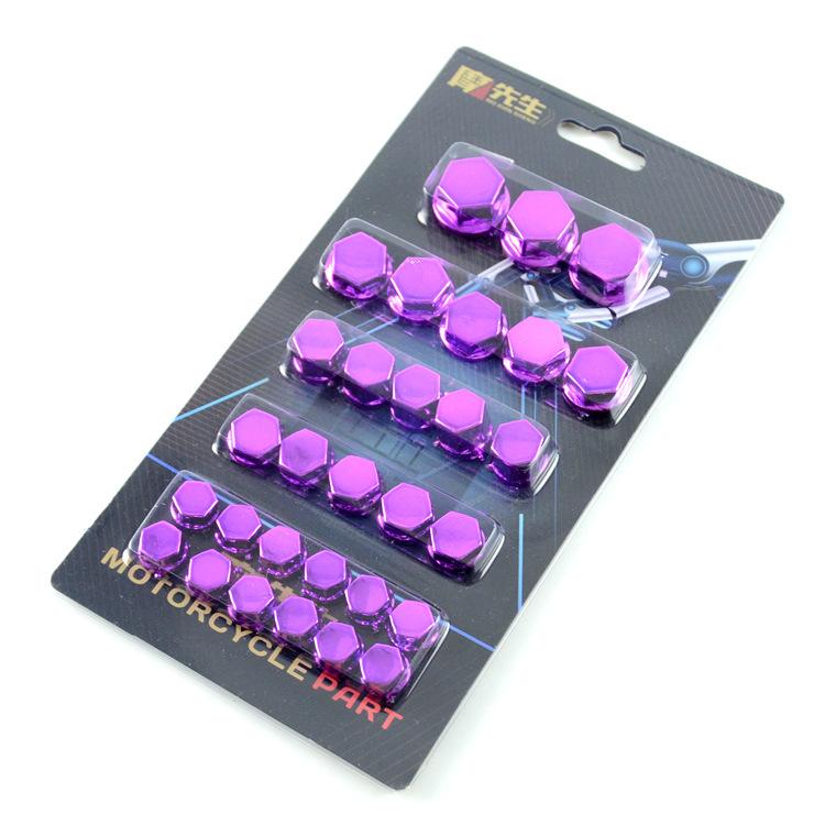 30Pcs/set Motorcycle Nut Cover Modification Screw Plating Caps for Car Motor Scooters Electric Nut Cover 0.8/1/1.2/1.4cm 8Colors