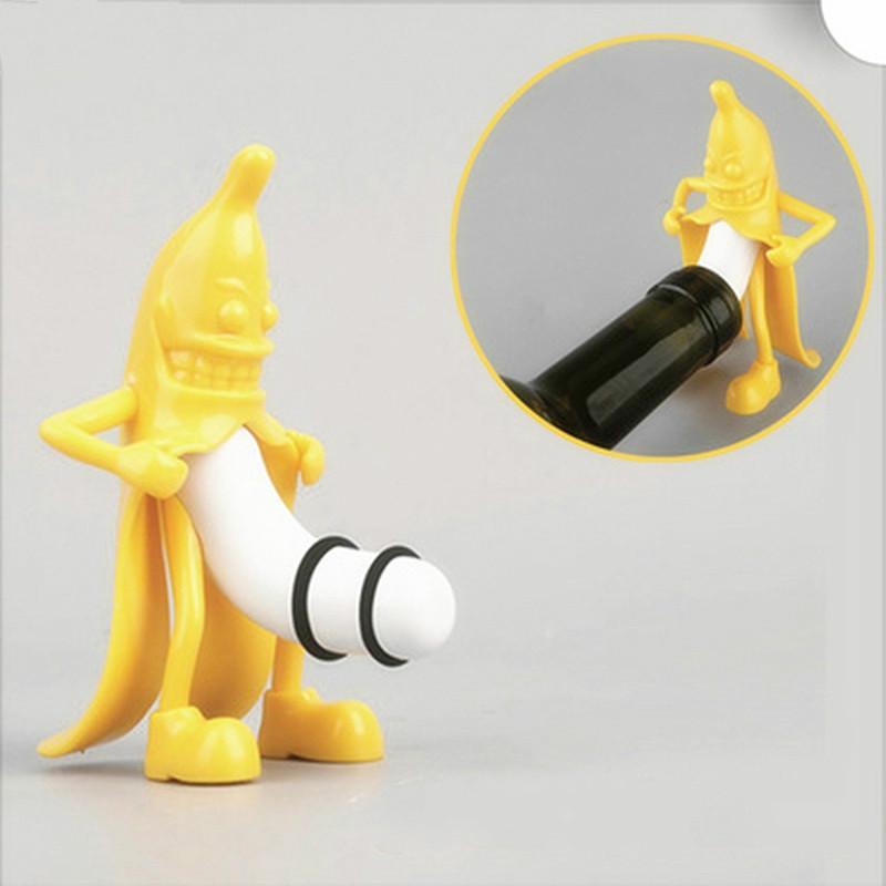 Kitchen Bar Creative Novelty Banana Wine Stopper Bar Cork Cap Home Funny Tool