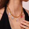 Fashion Enamel Round Brand Pendant Mama Strawberry Love Shape Exquisite Small Pendant