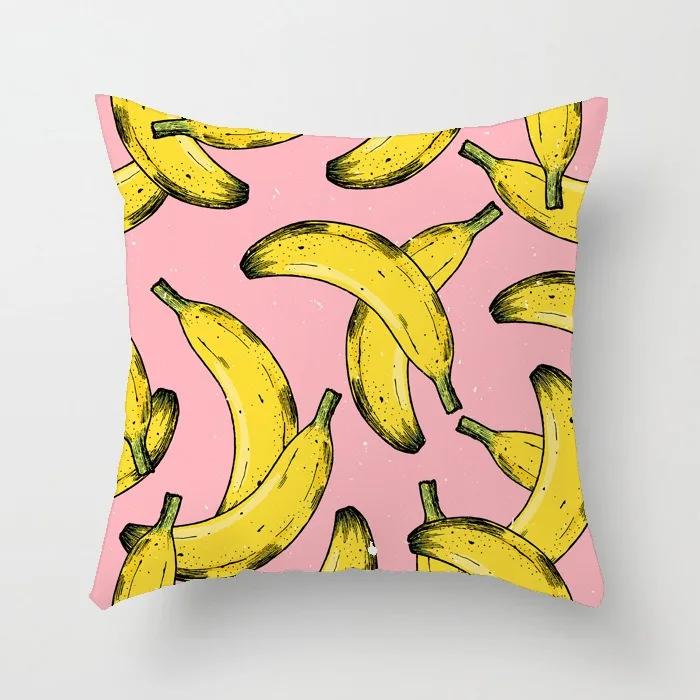 Luxury Home Decor Office Seat Cushion Cover Creative Cartoon Watermelon Banana Print Fashion Pillow Cover