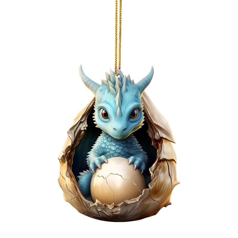 New Christmas Dragon Egg Car Ornament Cartoon Style Acrylic/glass Material Interior Decoration