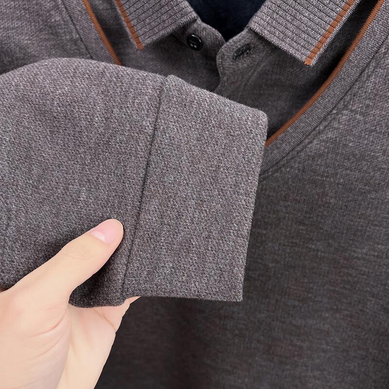 Pánský svetr s límečkem košile, falešný dvoudílný, zesílený