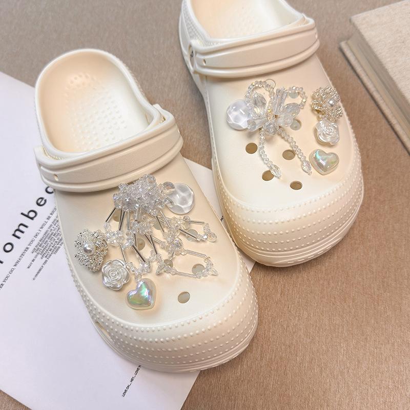 Shoe Decorations Imitation Pearl Colorful Flower Handmade DIY Beaded Shoe Buckle Shoes Decorative Accessories 2026 Fashion New