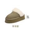 Fur integrated bag head thick sole star drag 0000 winter warm cotton shoes fluffy shoes snow boots half slippers women's outer wear